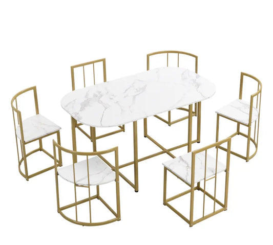 Gold & Marble Dining Room Set